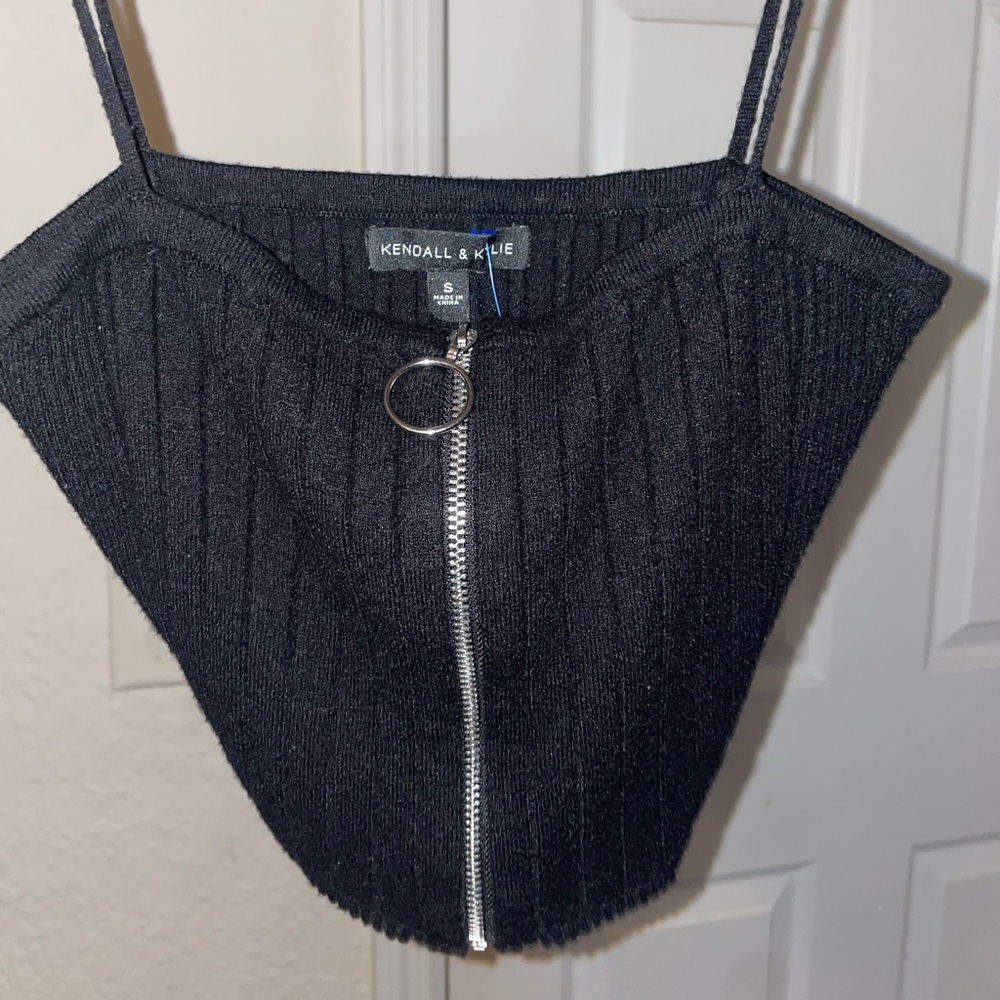 Black Zipper Tank Top